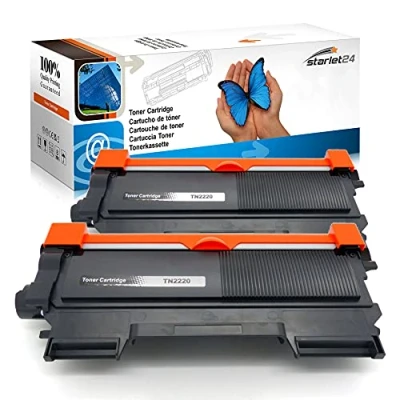 Immagine di Starlet24 2x TN2220 Toner Compatibile per Brother TN 2220 2010 MFC 7360N 7360 HL 2130 2240 7860DW 7460DN DCP 7055W FAX 2840 2940 7055 7055W, Nero