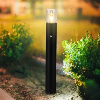 Immagine di Miratic Paletto Luce da Giardino Esterno per Sentieri e Vialetti IP54 Palo Lampada Terra 50 cm Illuminazione Esterna Base E27 Lampadina non Inclusa (con sensore di movimento)