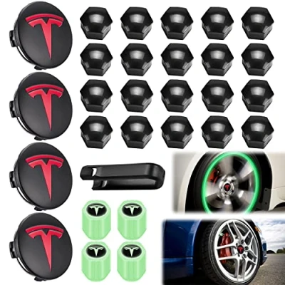 Immagine di set di copricerchi Center, con logo, coprimozzo, coprimozzo per modello Y Model 3 X