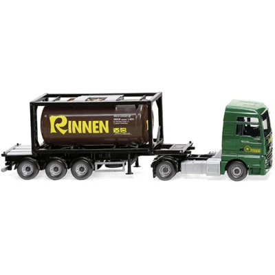 Immagine di Wiking 053606 H0 Camion modello MAN TGX paranco per container cisterna Rinnen
