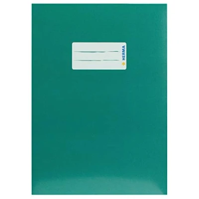 Immagine di HERMA 19767 copertina per quaderni, formato A5, in cartone verde, con etichetta carta robusta e extra resistente, quaderni scolastici, colorata