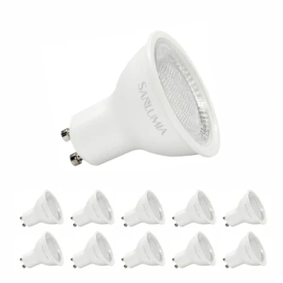 Immagine di Sanlumia Lampadine LED GU10 6W, Equivalenti a Alogene da 75 Watt, 530lm,CRI 90, Luce Bianca Calda 3000K, Angolo del Fascio di 100 Gradi, Non Dimmerabile, Confezione 10