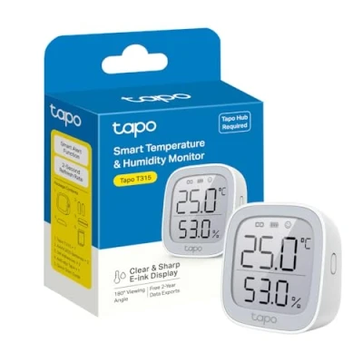 Immagine di Tapo Monitor intelligente di temperatura e umidità, archiviazione dati gratuita, display LCD, notifiche in tempo reale, batteria inclusa, funziona con Alexa Google Home, Hub richiesto venduto
