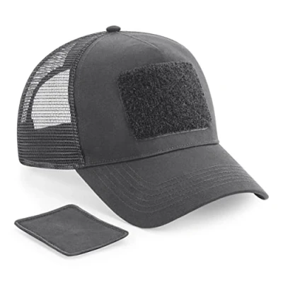 Immagine di Cappello a rete posteriore regolabile con toppa rimovibile Beechfield