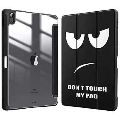 Immagine di FINTIE Custodia per iPad Air 11 Pollici (2024) / 5a Gen (2022)/ 4a (2020) 10.9&quot; con Pencil Holder Sottile Leggero Trasparente Cover Posteriore Bordo in TPU Morbido, Don&#039;t Touch