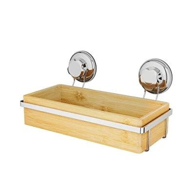 Immagine di Compactor RAN5807 Bestlock Spa Scaffale multiuso Acciaio cromato/bambù 27,6 x 14,8 12,7 cm, Bamboo Chromium Plated Steel Suction Cup : Tpu And Abs, S