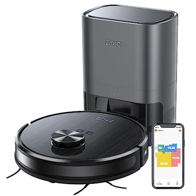 Immagine di ZACO robot aspirapolvere A10 Pro con funzione di pulizia, 2,5 l, stazione aspirazione fino a 60 giorni, navigazione laser, 3000 Pa, 2 in 1 e pulitore per peli animali, 150 m²,