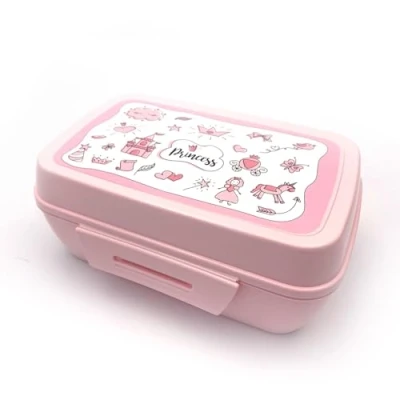 Immagine di Fackelmann Lunch Box Rettangolare Princess 2.2L, 20x13x8,5 cm Portapranzo Grande Bambini in PP con Clip Ideale Scuola, Gite Contenitore merenda, Lavare a Mano, Linea Mini Cooking