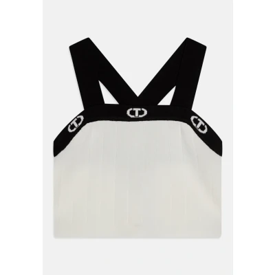 Immagine di Top crop in viscosa con logo Oval T Twinset