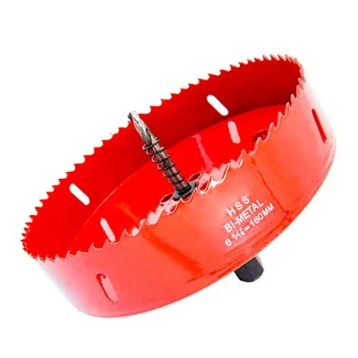 Immagine di Hole Saw Drill Bit HSS Cutter with Arbor for Wood and Metal LAIWEI (6 2/7&quot;(160mm))