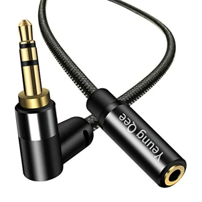 Immagine di Yeung Qee cavo di prolunga per cuffie, 1 m, jack stereo da 3,5 mm maschio a femmina, adattatore audio (1 m)