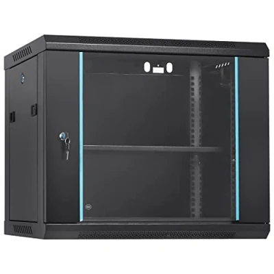 Immagine di VEVOR armadio per server di rete con montaggio a parete 9U, profondità 15,5&quot;, rack, portata massima 200 libbre. Capacità carico terra