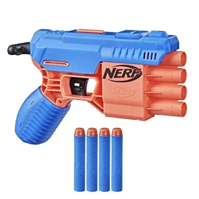 Immagine di Nerf Alpha Strike, blaster Claw QS 4 e dardi originali Elite in gommapiuma, a dardi, semplici da caricare, armare lanciare