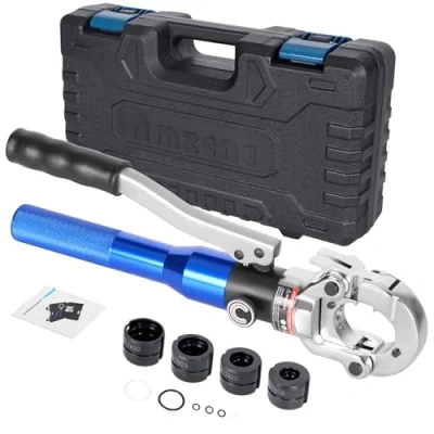 Immagine di AMZCNC Crimpatrice professionale, profilo a TH, set da 16 20 26 32 mm, per tubi compositi, con raccordi del inserti ganasce TH16, TH20, TH26, TH32