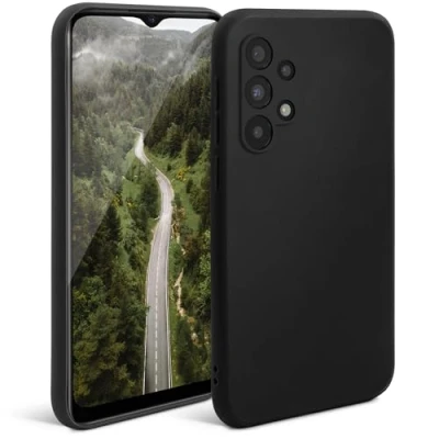 Immagine di Moozy Minimalist Series, Cover in Silicone per Samsung A32 5G, Nero Custodia Cellulare Finitura Opaca, Sottile e Morbida TPU Case