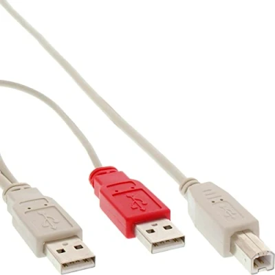 Immagine di InLine 20457 Cavo USB 2.0, Sdoppiatore Y, 2X Type a Maschio B Maschio, 1 M, Nero
