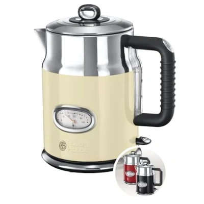 Immagine di Russell Hobbs Bollitore Elettrico 1,7 L, 2400 W Acciaio Inox Color Crema Lucido; Ebollizione Rapida; Display Temperatura Dell&#039;Acqua, Indicatore Livello Retro 21672 70
