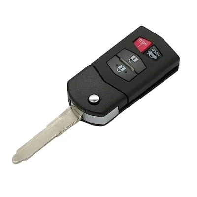 Immagine di BROVACS Guscio chiave di ricambio compatibile con MAZDA 4 pulsanti Keyless Entry Flip Remote Key Case Fob 3+1 BTN PG536D
