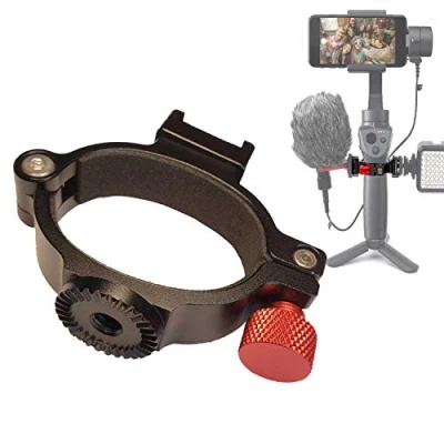 Immagine di Adattatore per pattino freddo con morsetto ad anello Dji OM4 3, supporto microfono giunto cardanico OSMO Mobile 4 3 2 1 Applicato al video Rode, faretto LED, vlogging