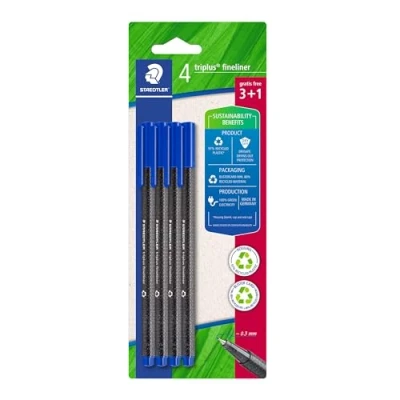 Immagine di Staedtler triplus 334 R 3BK4 Pennarello punta fine Blu 0.3 mm 4 pz.