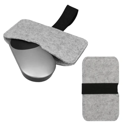Immagine di kwmobile Custodia Mouse Wireless Compatibile con Apple Magic 1 / 2 Logitech Pebble Astuccio in Feltro Elastico Porta da Viaggio Grigio Chiaro/Nero
