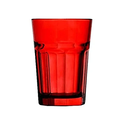 Immagine di Topkapi 251.019 Set di 6 bicchieri da longdrink rosso Miami Red 36 cl in vetro fuoco per cocktail, longdrink, mojito, succo, acqua, altezza 12 cm