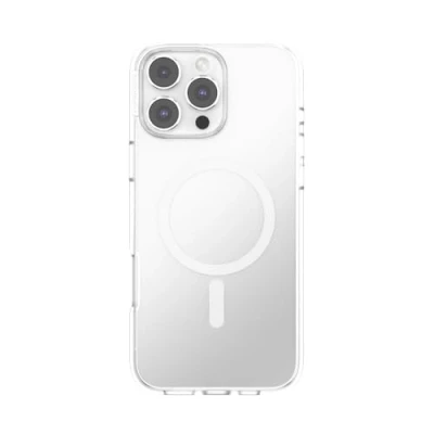 Immagine di PopSockets custodia per iPhone 16 Pro Max compatibile con MagSafe, Max, ricarica wireless, solo custodia, trasparente