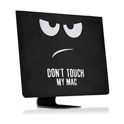Immagine di kwmobile Custodia 4in1 Compatibile con Apple iMac 27&quot; / PRO Fodero Monitor,Tastiera, Mouse e Cavi Don&#039;t Touch My Mac Bianco/Nero