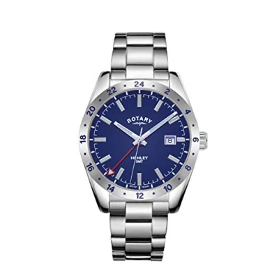 Immagine di Rotary maschile henley gmt quadrante blu bracciale in acciaio inossidabile GB05176/05