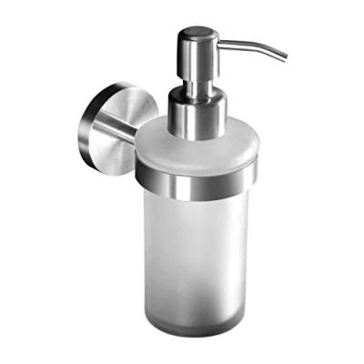 Immagine di Ambrosya® Distributore di Sapone Esclusivo in Acciaio Inossidabile Bagno Supporto per Bicchiere Portasapone Erogatore WC (Acciaio (Spazzolato))
