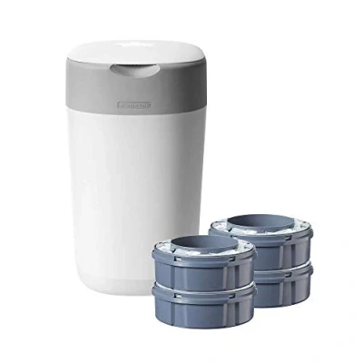 Immagine di Tommee Tippee, bidoni della spazzatura per pannolini e ricariche. Modello Poubelle à Couches Twist &amp; Click + 4 Recharges Tippee