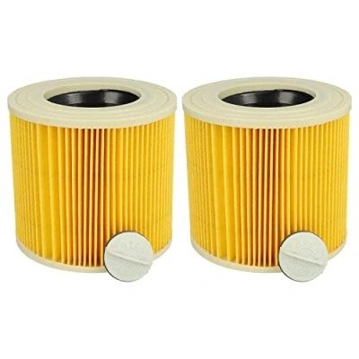 Immagine di vhbw set da 2x filtro a pieghe piatte compatibile con Kärcher NT 27/1 ME Professional, aspiratore umido/secco Cartuccia filtrante, giallo