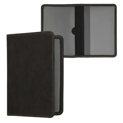 Immagine di kwmobile Custodia Similpelle Scamosciata Libretto Circolazione Auto Cover Portalibretto Scomparti Tessere Patente Foderina Porta Documenti nero