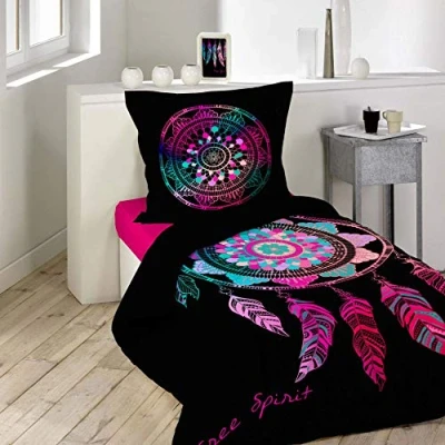 Immagine di Douceur d&#039;Intérieur Set Copripiumino, Cotone, Multicolore, 140 x 200 cm