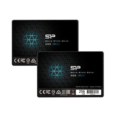 Immagine di Silicon Power 2 Pack 256GB SSD 3D NAND A55 SLC Cache Performance Boost SATA III 2.5&quot; 7mm (0.28&quot;) Unità a stato solido interna