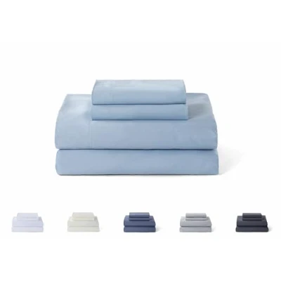 Immagine di Todocama Set di lenzuola da 4 pezzi 5003 Lenzuolo con angoli Sopra Due federe 50 x 80 cm. (letto 200 190/200 cm, azzurro)