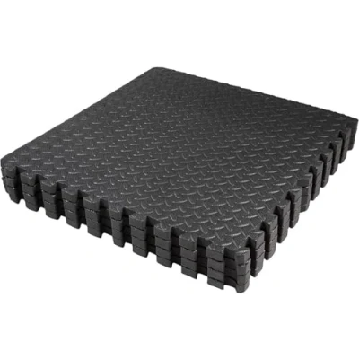 Immagine di TechFit Tappeto Palestra Puzzle in Schiuma EVA, Set 12 Pezzi 31,5x31,5x1 cm, Include 18 Bordi, Pavimento Gommato Antiscivolo per Tatami e Fitness