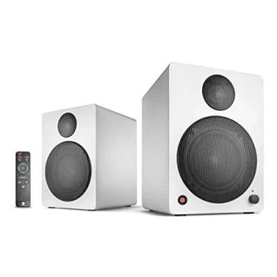 Immagine di Wavemaster Cube Neo White Sistema di Altoparlanti da Scaffale (50 W) con Streaming Bluetooth, Connessione Digitale e Telecomando a Infrarossi (66381) Bianco