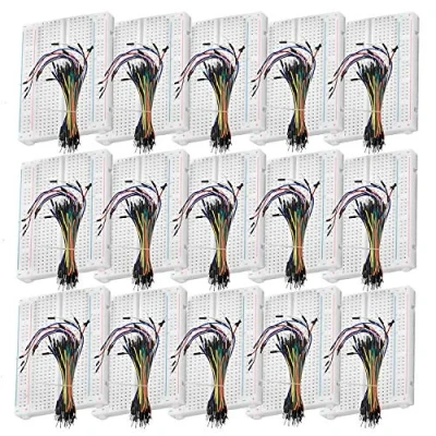 Immagine di AZDelivery 5 x Breadboard Kit 3 65pcs Jumper Wire Cable M2M e Mini 400 Pins compatibile con arduino Raspberry Pi