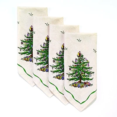 Immagine di Avanti Linens Spode Albero di Natale Cucina Collezione, Cotone, Multicolore, 4pc Napkin Set