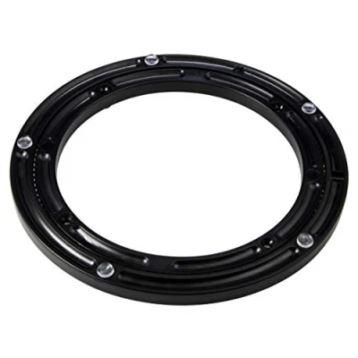 Immagine di Gedotec Manopola girevole a 360 per carichi pesanti, Ø 230 mm, piatto in plastica nera, con cuscinetto sfera di pressione, portata 200 kg, anello