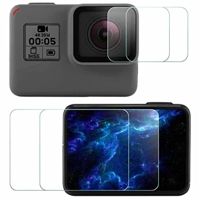 Immagine di Komet Hero 7/6 /5 obiettivo + pellicola protettiva schermo di vetro temperato 9H per GoPro HERO7 HERO6 HERO5 sport camera 2 pezzi