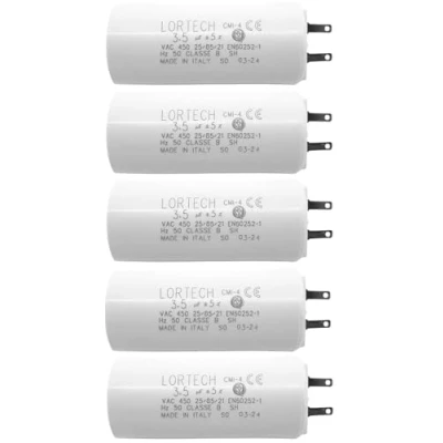Immagine di Set di 5 condensatori 3,5 μF COSSES 2,8 mm fondo piatto per tapparelle