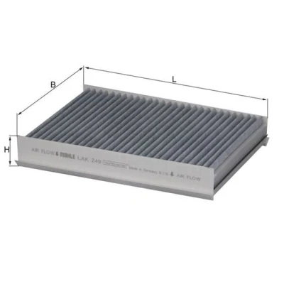 Immagine di MAHLE ORIGINAL LAK 249 Filtro abitacolo al carbone attivo 287,0 202 45,0