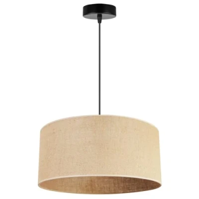 Immagine di Light Home Juta Lampadario a Sospensione Lampade in Metallo con Paralume Moderno E27 1 Luce 40 cm Nero Base e