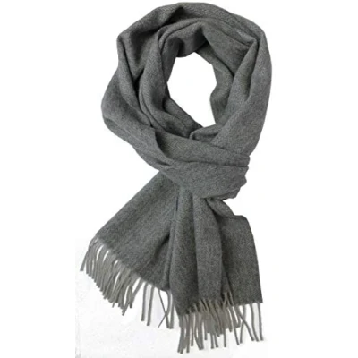 Immagine di Rotfuchs sciarpa lana cashmere donna invernale uomo check grigio grigia 180 x 30 cm Made in Germany