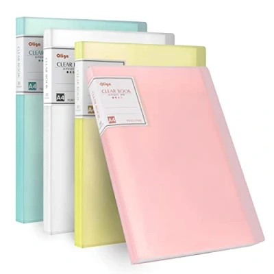 Immagine di Portalistini A4 30 Tasche Trasparenti Libro di Presentazione in PP Projekt Cartella Visualizzazione Copertina Traslucida, Portadocumenti Organizzatore per Fogli