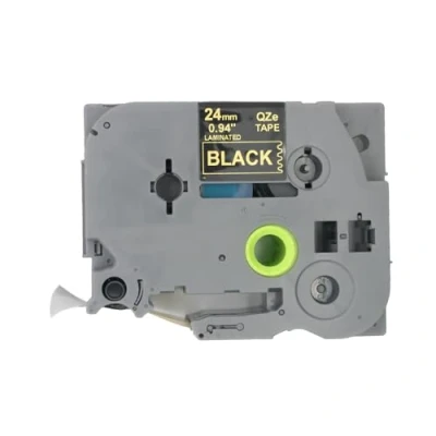 Immagine di BROVACS 1 confezione di nastro laminato oro su nero, compatibile con stampanti Brother P Touch TZ 354 TZe 24 mm 1&quot; OPA4354