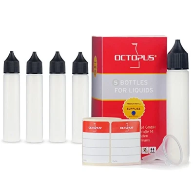 Immagine di flaconi per liquidi sigarette elettroniche da 5 x 30 ml, morbidi dosatori di LDPE elettroniche, bombolette vuote, bottiglie a forma matita, comprensive