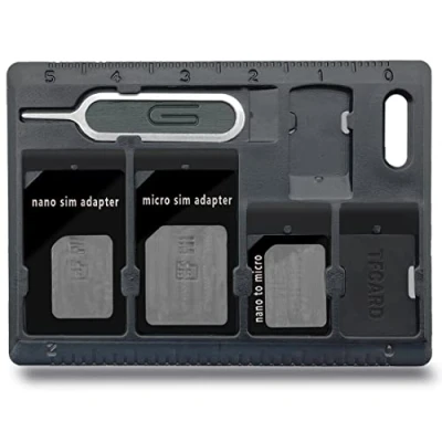 Immagine di CKANDAY set di supporti per schede SIM con perni apri vassoio, strumenti archiviazione memoria Micro Nano SD standard, 3 adattatori e 1 pin espulsione,